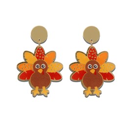 Thanksgiving Turkey Earrings for Women Turkey Style Studs Fall Earring Jewelry