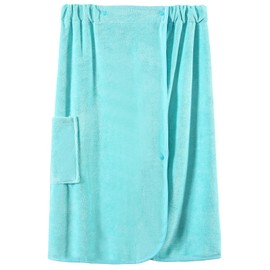 Vislivin Towel Wrap Robe for Women shower wrap robe Bath Body Towel Wrap bathrobe with Adjustable Snap Closure Blue XL
