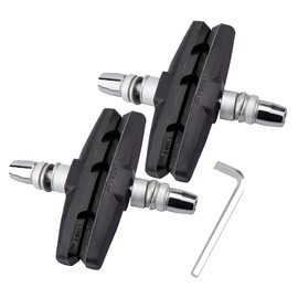 DFsucces Bicycle Brake Shoes, Set of 4, V-Type Brake Pads, All Weather V-Brakes, 2.8 inches (70 mm), Noise Reducing, Safe, Durable, For Mountain Bikes, Road Bikes, Left & Right Design, Easy