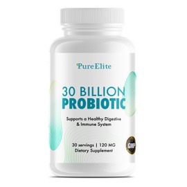 PureElite Gut Probiotic 30 Billion CFU - High Potency Probiotic Supplement for Digestive and Immune Health - 30 Vegetarian Capsules