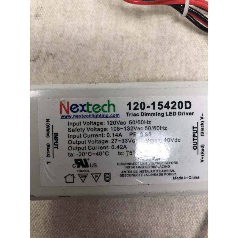 Nextech Triac Dimming 120-15420D Lighting LED Driver