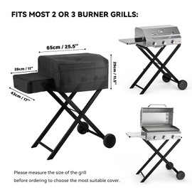 Onlyfire Barbecue Cover, Grill Cover for Grills with Cart and Side Table 7047 7051, Waterproof, Heavy Duty, 600D Oxford