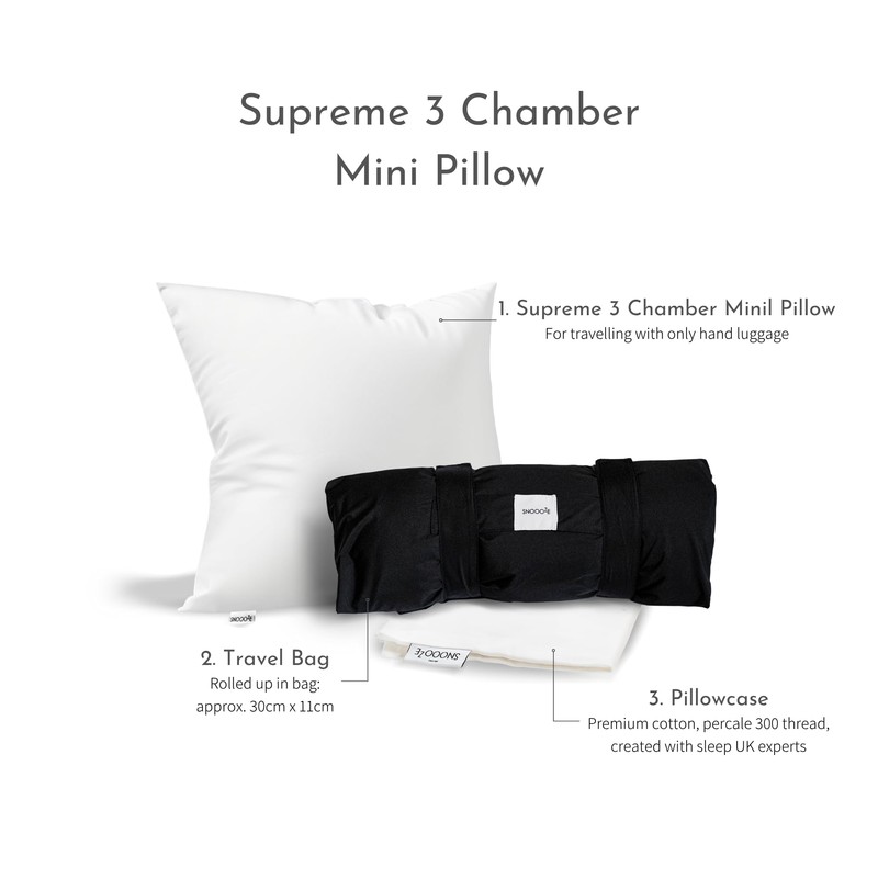 SnooozeGo Mini Duck Down Travel Pillow – Compact Feather Pillow