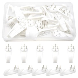 Yosawo Pack of 20 Traceless Wall Hooks Picture Hooks No Drilling Picture Hanger for Hanging Pictures, Watches, Frames, Mirrors, Wall Hooks (50 mm)