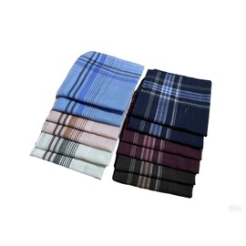 emlstyle Men's Handkerchiefs, Mens Handkerchiefs Cotton Pocket Square Hanks for Men,12 Pack Gents Hankies