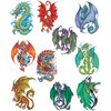 Fantasy Dragons Temporary Tattoos, Set of 10 Colorful Dragon Tattoos