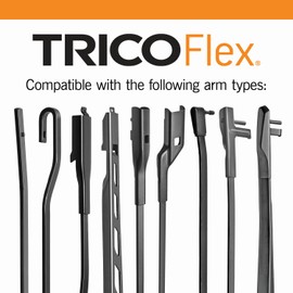 TRICO Flex 18" Advanced Flexible Automotive Replacement Windshield Wiper Blade (Pack of 1), Conventional Easy to Install All-Weather Beam Wiper Blade for Select Vehicle Models