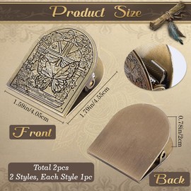 CRASPIRE 2 Styles Rose Metal Book Clip Butterfly Vintage Journal Metal Clip Bill Binder Clips Holder Decorative Binder Journal Clip for TN Travelers Art Reading Decoration Accessories