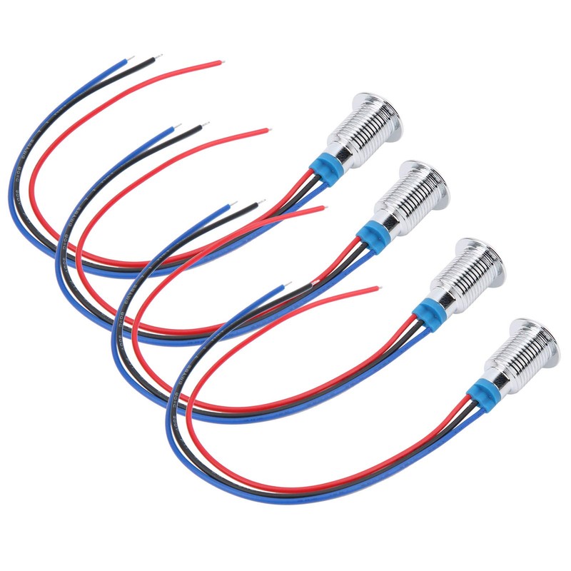 4 sets of common anode round LEDs, 10 mm pre-wired