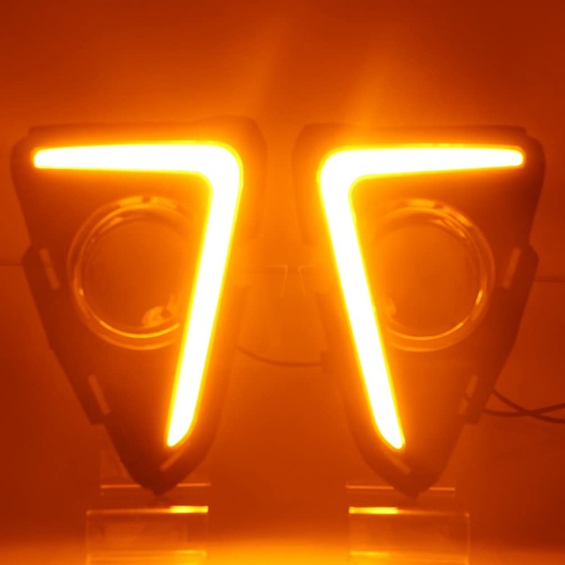 KITOCARTOP LED DRL with Amber Turn Signal Light Fit for