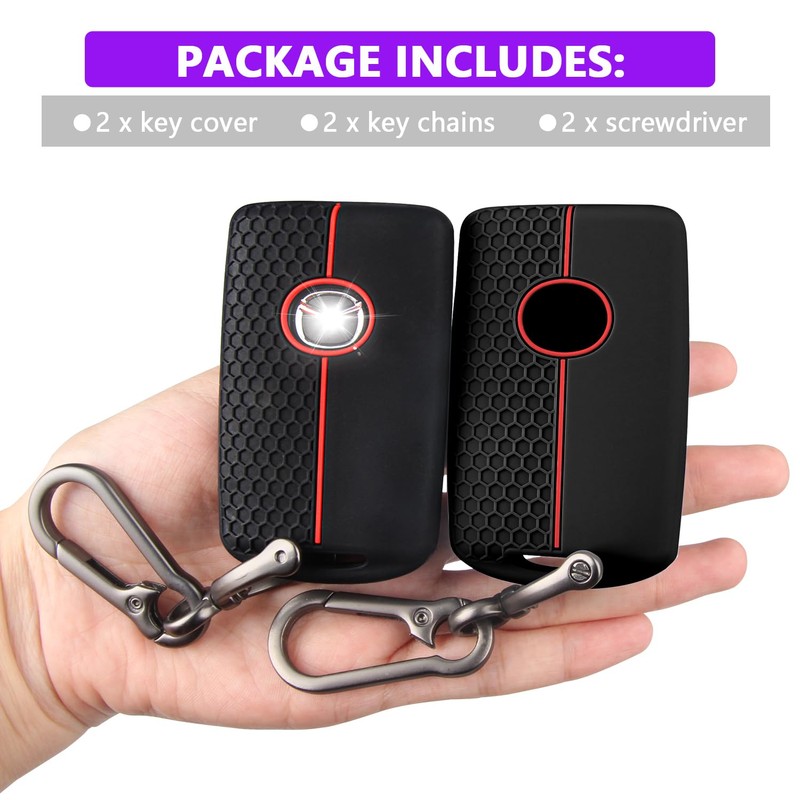 QBUC 2PCS for Mazda Cx-5 Silicone Rubber Key Fob Cover,
