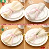 Riceshoot 6 Pcs Velvet Bow Napkin Rings, Christmas Napkin Rings,Pink