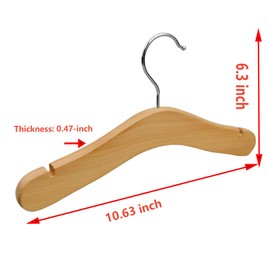 28 Pack Kids Baby Wooden Hangers, Safe and Pollution-Free Natural Wood Hangers with 360° Swivel Hook and Notches.