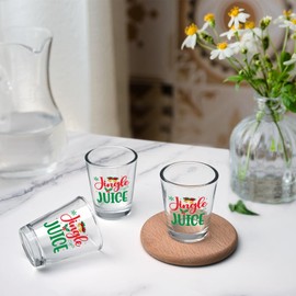 Futtumy Christmas Shot Glasses, 2 OZ Jingle Juice Shot Glasses, Holiday Shot Glasses, Funny Shot Glasses for Adults Couples Man Women Coworkers, Novelty Shot Glass for Christmas White Elephant Gifts