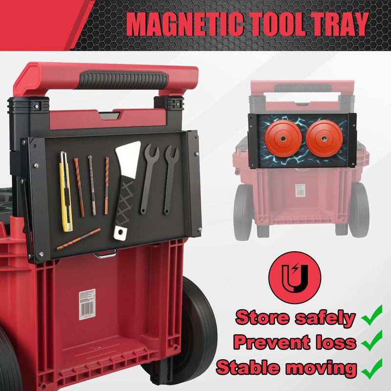 Magnetic Tool Tray Fits for Compatible with Milwaukee Packout Rolling