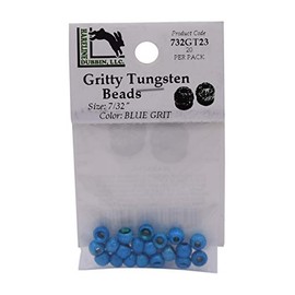 Hareline Gritty Tungsten Beads (5/32" (3.8 mm)) - Blue Grit - 20 Beads