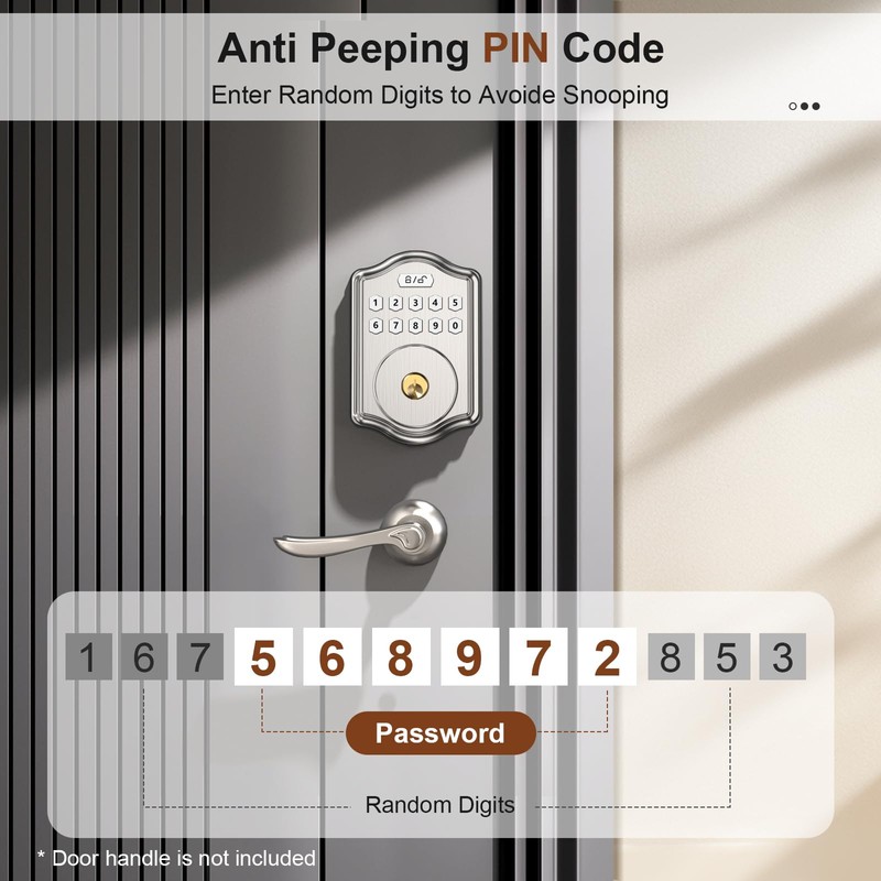 52HZ Keyless Entry Door Lock with Code, Electronic Keypad Deadbolt