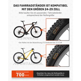 HENMI Bicycle Stand 24-29 Inch Plus, Rear Stand Non-Slip Side Stand Bicycle Height Adjustable for Mountain Bike, Trekking Bike, Road Bike, City Bike