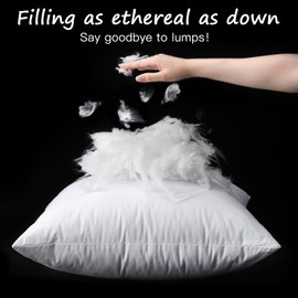 Artscope 20x20 Outdoor Pillow Inserts, Synthetic Down Waterproof Throw Pillow Inserts, Soft Decorative Outdoor Pillows for Couch Sofa Bed Patio Furniture