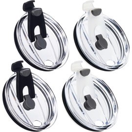 4 Pack Replacement Lids for 20 oz Tumbler, White, Black