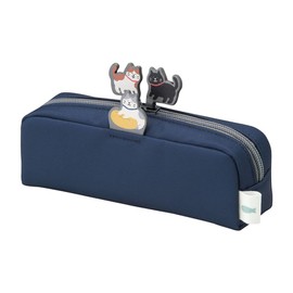Lihit Lab Cat Scene Cat Pen Case Box Pen Pouch Indigo Blue A2223-11