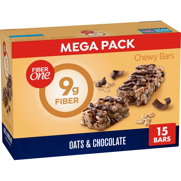 Grocery Fiber One Chewy Bars, Oats & Chocolate, Fiber Snacks,
