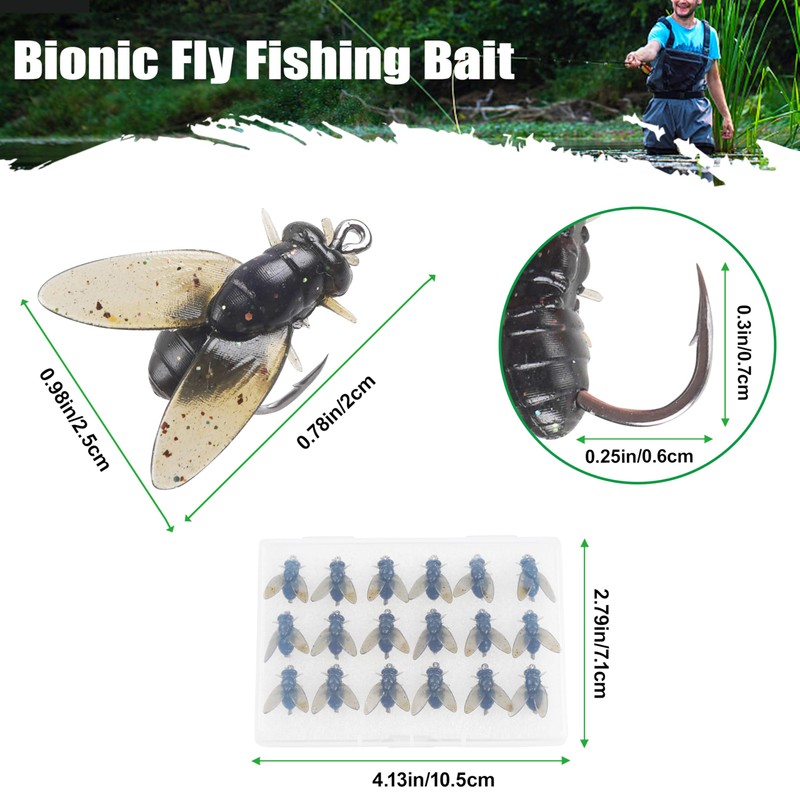 OROOTL Bionic Fly Fishing Baits, 18pcs Fly Fishing Flies Kit
