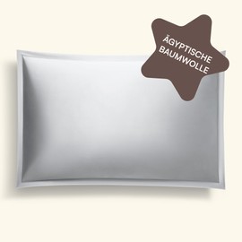 Amqua Mako Satin Egyptian Cotton Cushion Cover 40 x 60 cm Light Grey