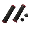 Accessotech Double Lock On Locking Handlebar Grips Cycle Bicycle MTB Mountain Bike BMX Sport Red