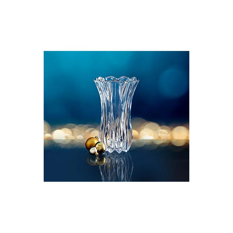 Mikasa Celebrations Blossom Crystal Vase, 12-Inch Tall, Elegant Cut Glass