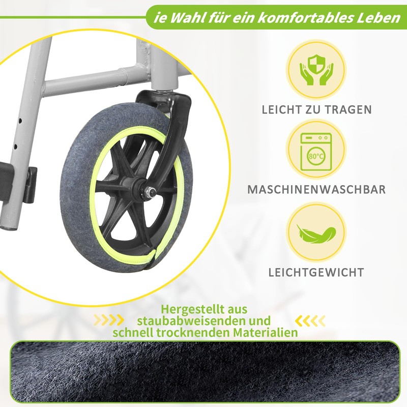 Wheelchair Wheel Covers (Pack of 2) - Dustproof & Low