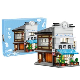 kowkis Japanese Sushi House Building Set,MOC Japan Street City View, Creative Architecture Construction Building House Kit for Adults(1665PCS)