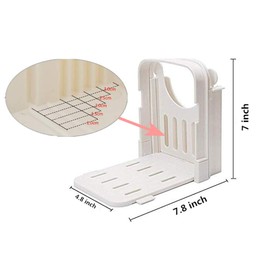 HYAM Bread Slicer, Adjustable Bread/Roast/Loaf Slicer Cutter,Folding Bread Toast Slicer Bagel Loaf Slicer Sandwich Maker Toast Slicing Machine with 5 Slice Thicknesses