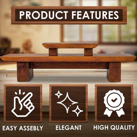 Vesoda Meditation Altar Table – 21 x 7.5 x 6 Inch Handmade Tiered Puja Table - Small Alter Table for Relaxation, Prayer - Buddha Shrine Altar Meditation Table Made of Solid and Rich Mango Wood