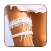EVAZEN Bride Wedding Garter White Lace Flower Garters Bowknot Stretch
