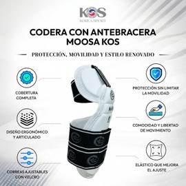 KOS - Codera con Antebracera Moosa - Equipo de Protección Taekwondo Unisex, Ajuste Seguro, Vinil de Alta Resistencia, Entrenamiento y Competencia