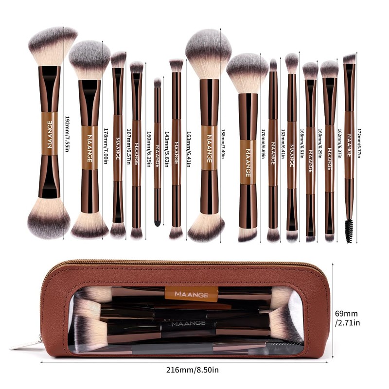 MAANGE 13 Pcs Foundation Makeup Brush Set With Bag, Make