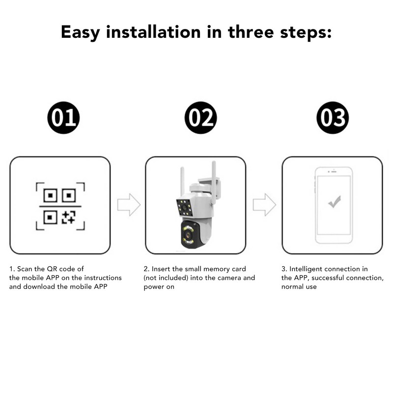 Outdoor WiFi Surveillance Camera 2 Lens Security PTZ IP Cam