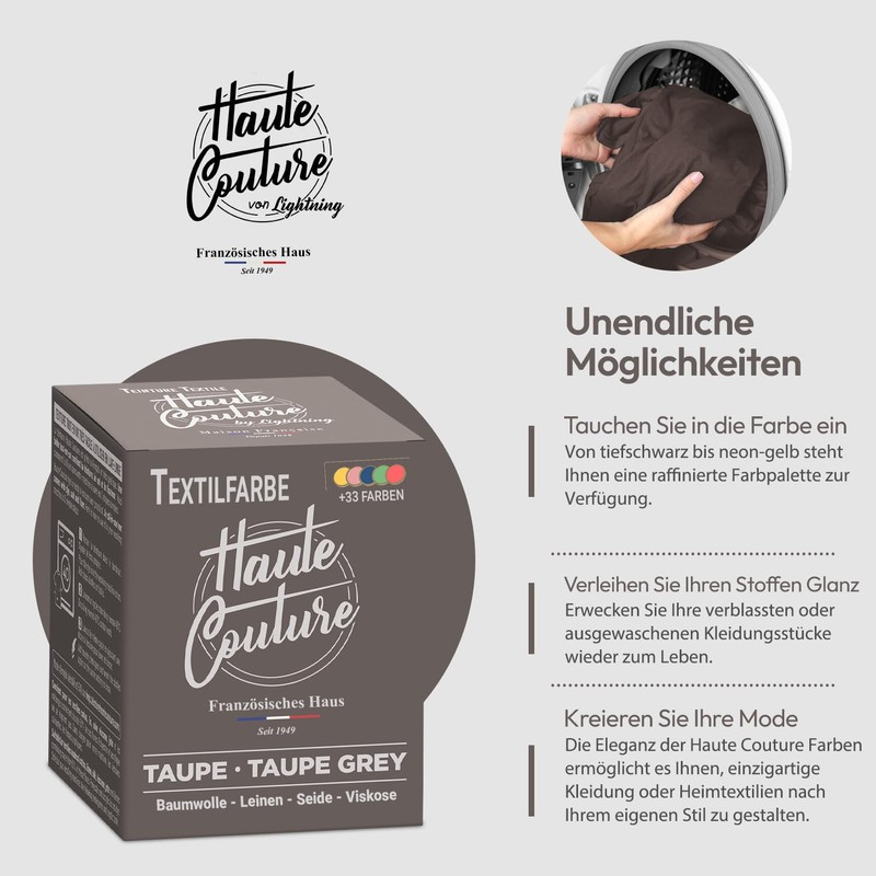 Taupe Fabric Dye - 350g All-in-One - Ready to Use