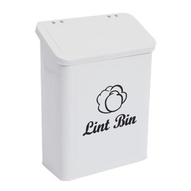 Xbopetda Metal Lint Bin for Laundry Room, Magnetic Lint Bin, Wall Mounted Lint Box Holder, Washer Dryer Trash Can with Lid, Modern Farmhouse Laundry Room Decor, Organization & Storage Box-White