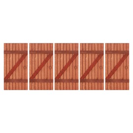 5Pcs Dollhouse Fairy Door Strong Wood High Simulation Happy Vibes Dollhouse Christmas Door for 1:12 1:6 Scale