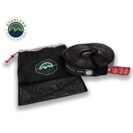 Overland Vehicle Systems Tow Strap 20,000 lb. 2" x 30' Gray With Black Ends & Storage Bag