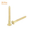uxcell Wood Screws M6 x 50mm Slotted Round Head Brass