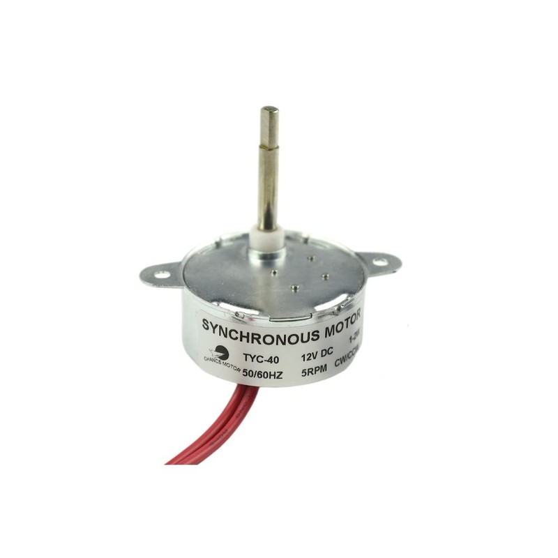 CHANCS Synchronous Motor TYC-40 DC 12V 5RPM CW/CCW Flat Shaft