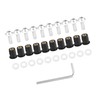 REPAIROCK 10pcs M5 5mm Motorcycle Windscreen Screw Fairing Bolt Silver
