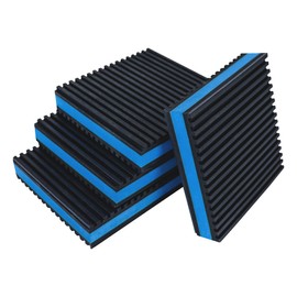 Pearwow Anti Vibration Pads 6" X 6" X 7/8" Heavy Duty Blue EVA Vibration Isolation Rubber Pads for Compressors Air Conditioner Washers HVAC Treadmills,4 Pack