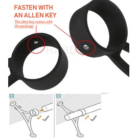 Top Hardware Stainless Steel 316 Grade Bar & Floor Mount Combination Foot Rail Bracket for 2" OD Bar Foot Rail Tubing, Mat Black Finish