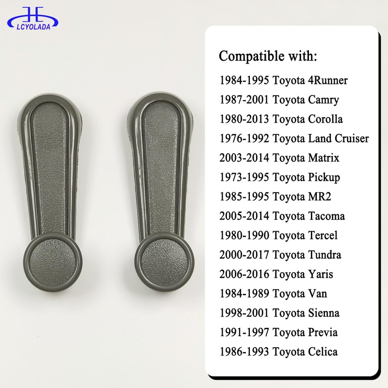 Lcyolada Interior Window Crank Handle, Textured Gray, for Various Toyota