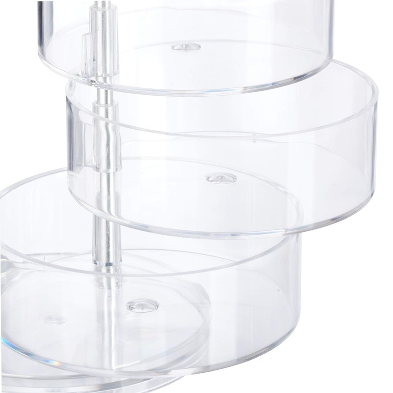 Relaxdays Make Up Organizer Round 3 Tier Rotating Cosmetic &