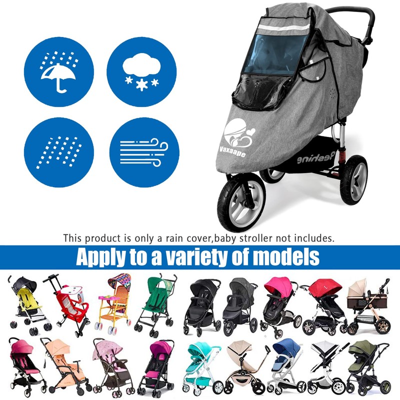 Stroller Rain Cover,Universal Stroller Accessory,Waterproof,Windproof Protection,Protect from Dust Snow,Baby Travel